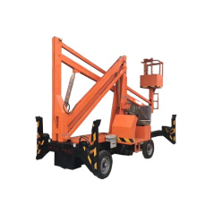 LOHUA 14m Self Propelled Trailer Articulated Boom Lift Telescopic Diesel Portable Man 230kg